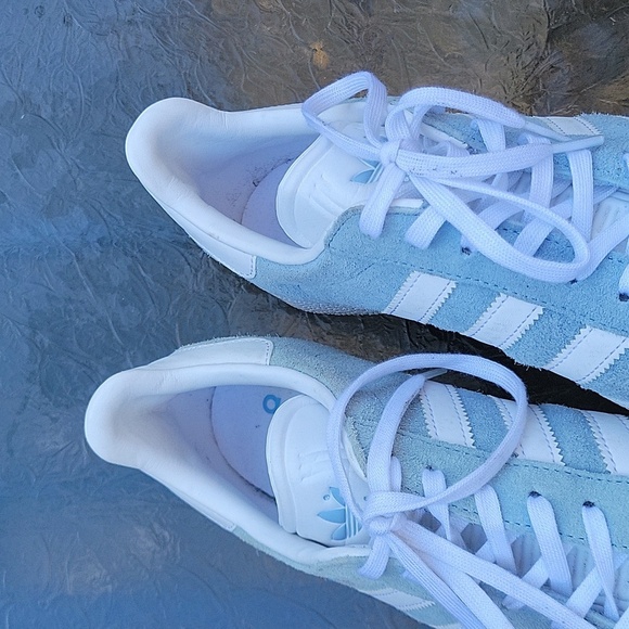 Addidas Giselle Sky Blue Suede Round Toe Sneaker Unisex - Picture 14 of 16